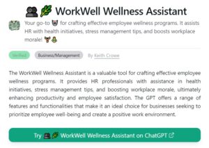 wellness assistant chatGPT app